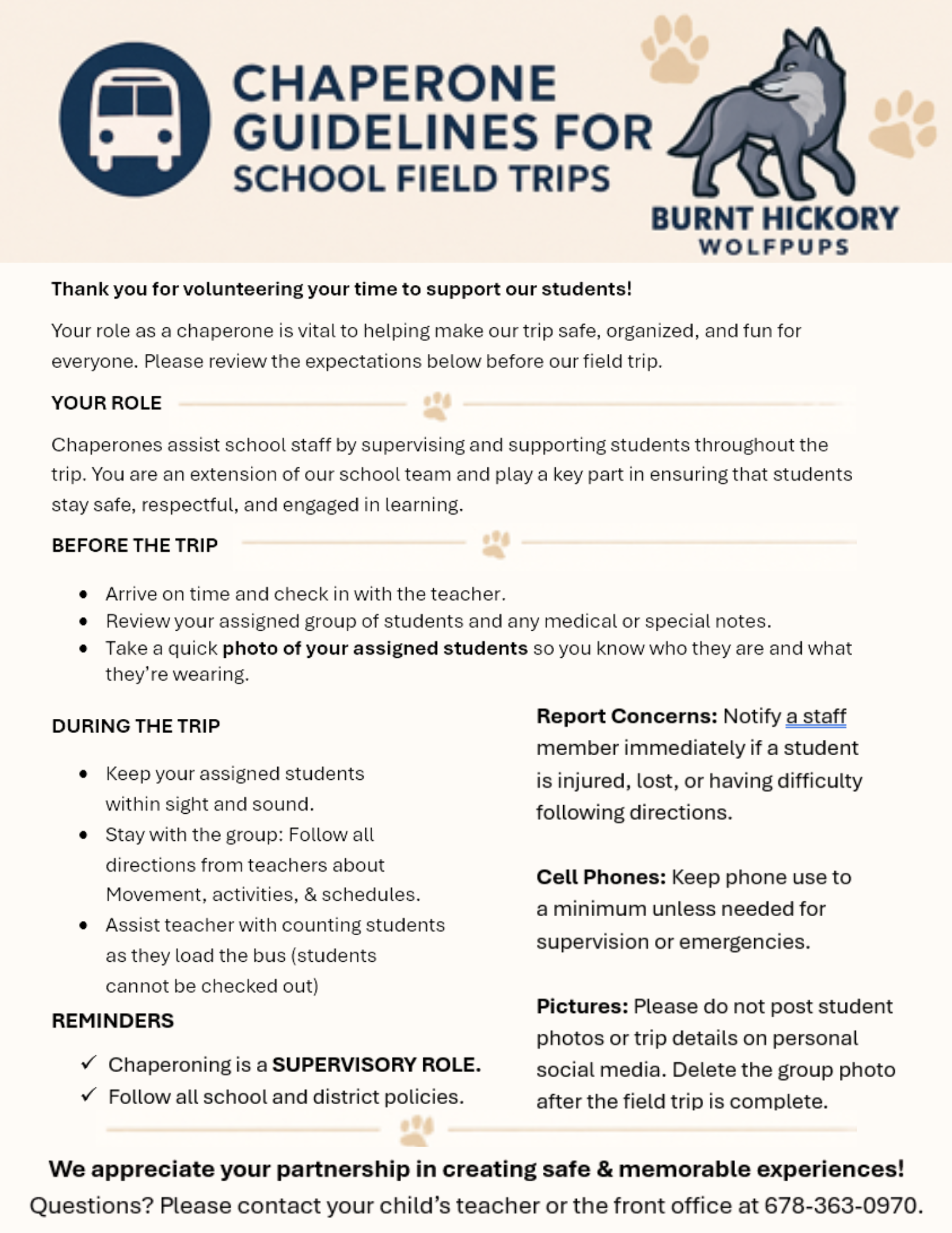 Chaperone Guidelines